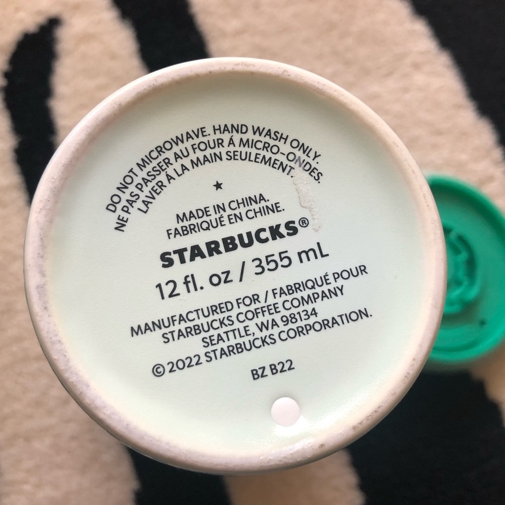 Starbucks 2022 Teal Blue Green Gold Metallic Siren Mermaid Ceramic 12oz Tumbler - Picture 8 of 9